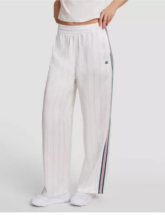 Champion Pants - Champion Women's Game Set Match Pants - White Pinstripe Size M